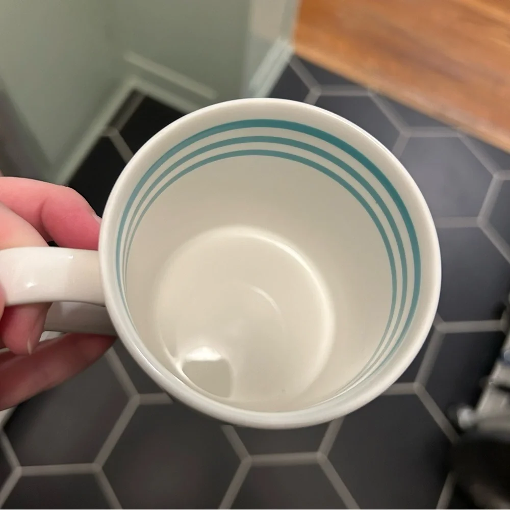 Kate Spade Lenox To The Letter Mug M initial monogram blue black white teal